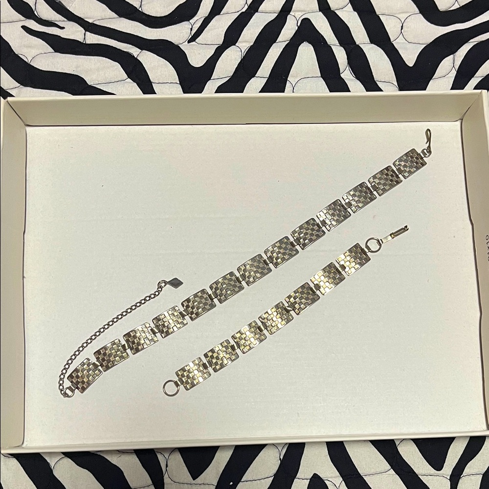 Vintage Silver tone Necklace & Bracelet Set. Approx65 years old